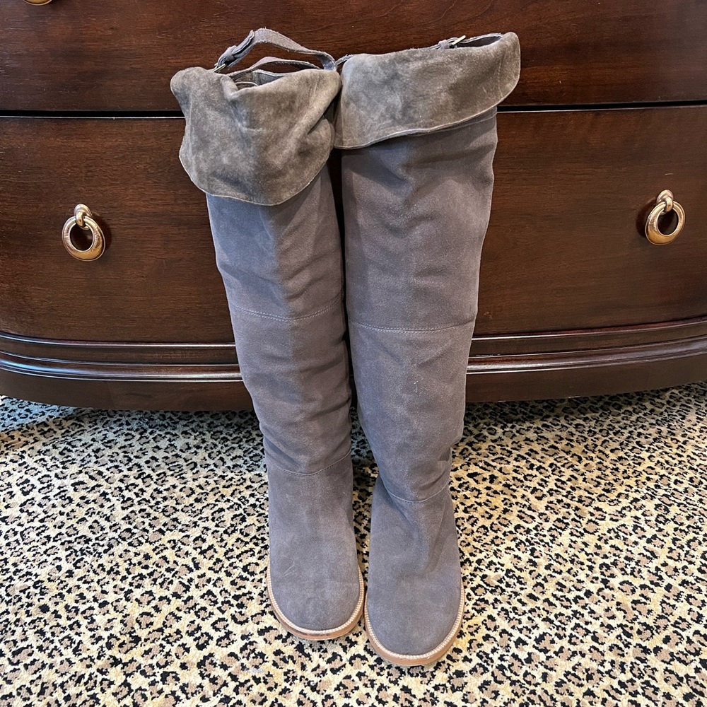 Very Volatile Tall Suede Leather Boots, Size: 9